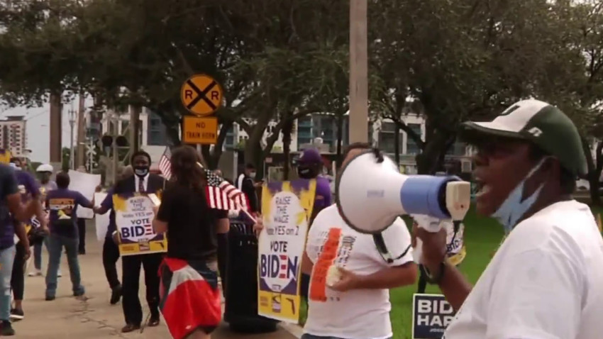 ¡Exigen aumento del salario mínimo! Manifestantes protestaron en el sur de la Florida