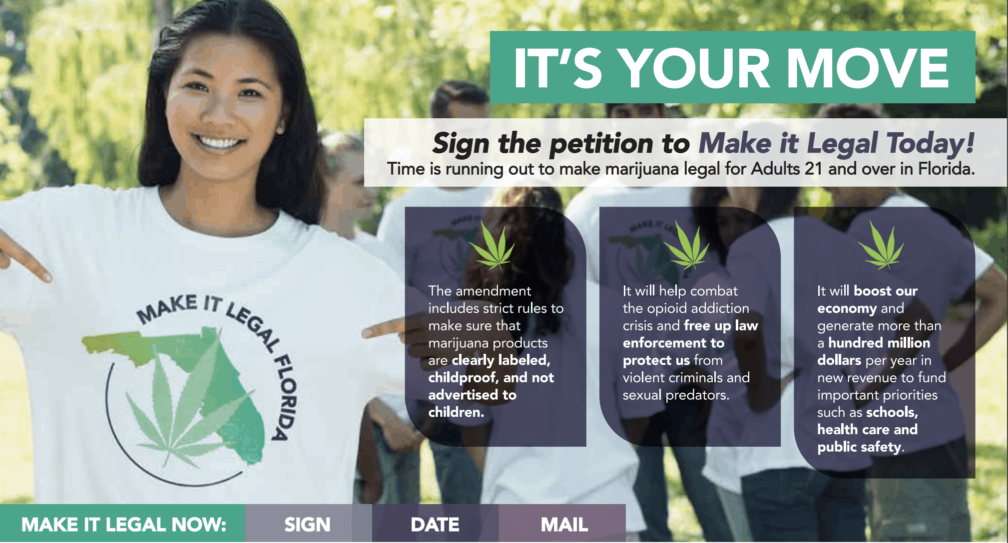 Peticiones de marihuana de Make It Legal Florida llegan a los buzones de correo de votantes