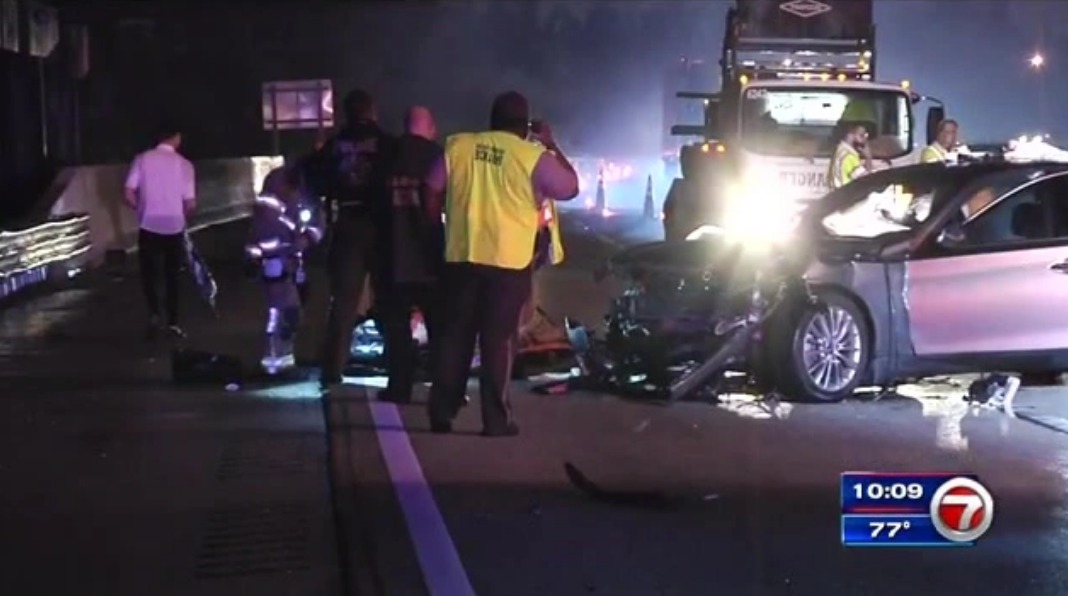 Dos personas en estado crítico por accidente automovilístico en la I-95 en Miami-Dade