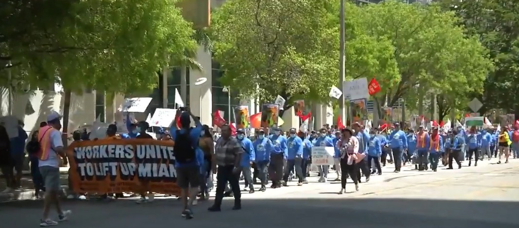 Miami celebró el día del trabajador en medio de protestas