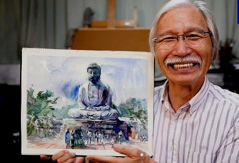 A sus 73 años, Shibasaki conquista las redes sociales con su arte