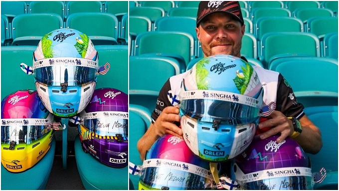 Alpha Romero acudió  al  Fan Tokens para elegir los cascos que utilizó Valtteri Bottas en el GP de Miami