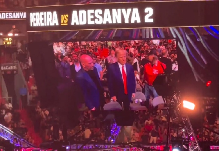 Trump ovacionado durante evento de la UFC en el Kaseya Center