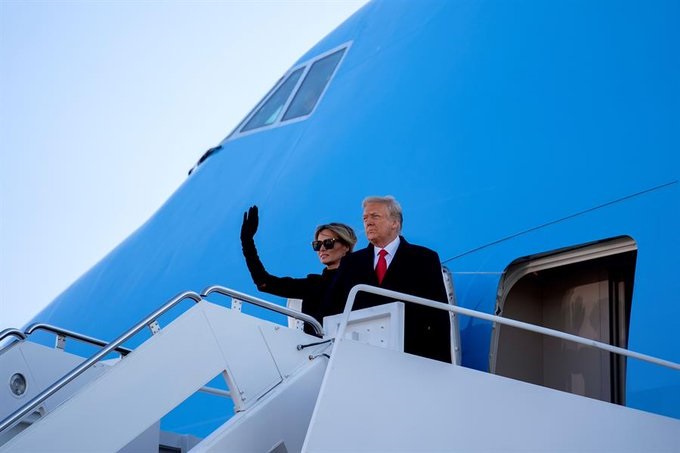 Donald Trump llegó a Palm Beach junto a Melania