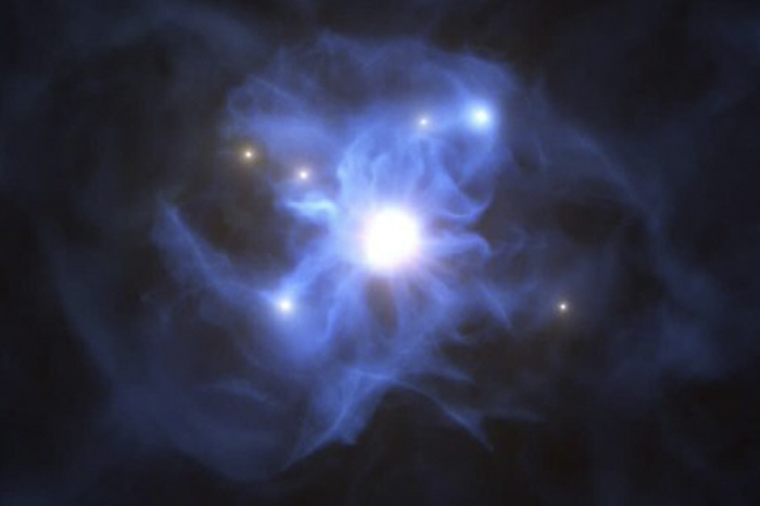 Agujero negro monstruoso mantiene atrapadas 6 galaxias en su red gravitacional