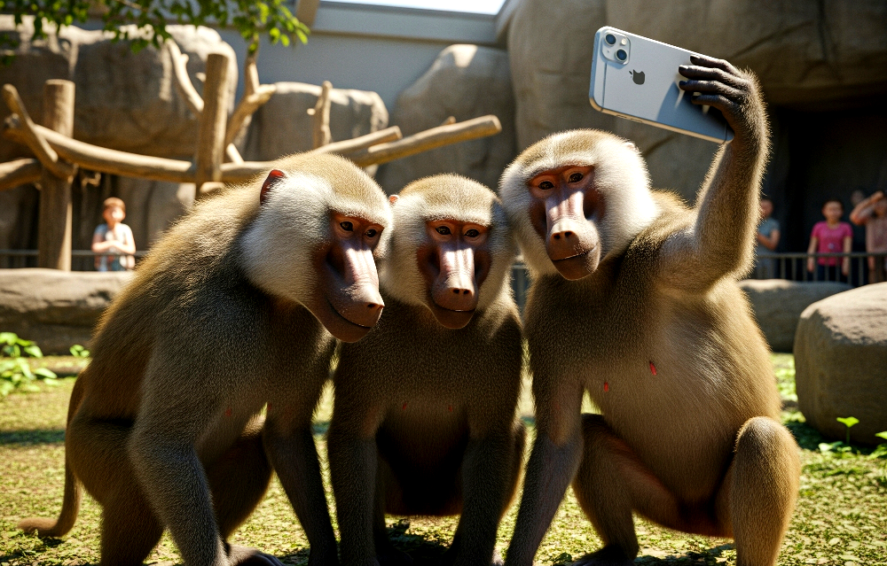 Cuidado, Spielberg: babuinos graban divertidos videos con un iPhone que hallaron