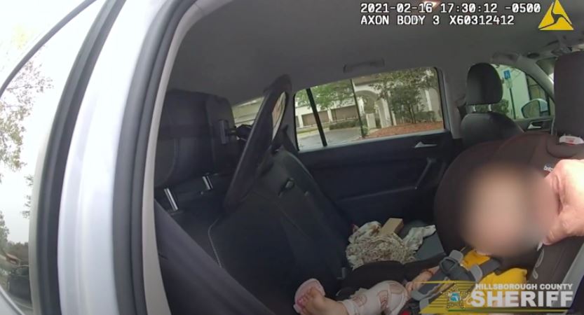 Policía rescató a bebé que dormía en auto robado en Hillsborough
