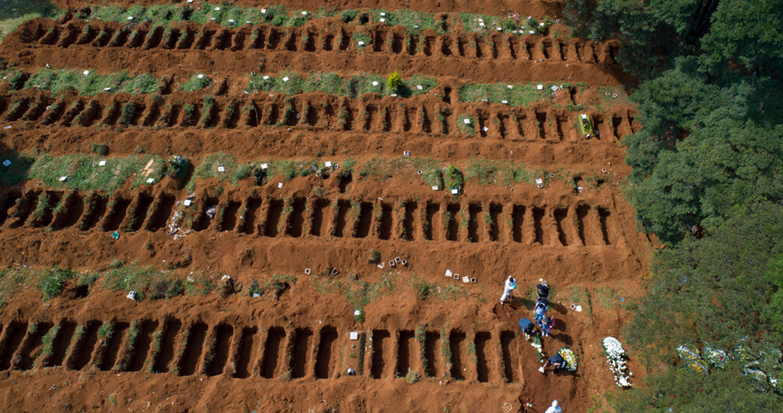 Covid-19: Imágenes aéreas muestran centenares de fosas comunes en el cementerio más grande de Brasil