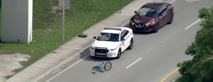 Ciclista se encuentra estable tras ser atropellado por un vehículo de la policía de Miami
