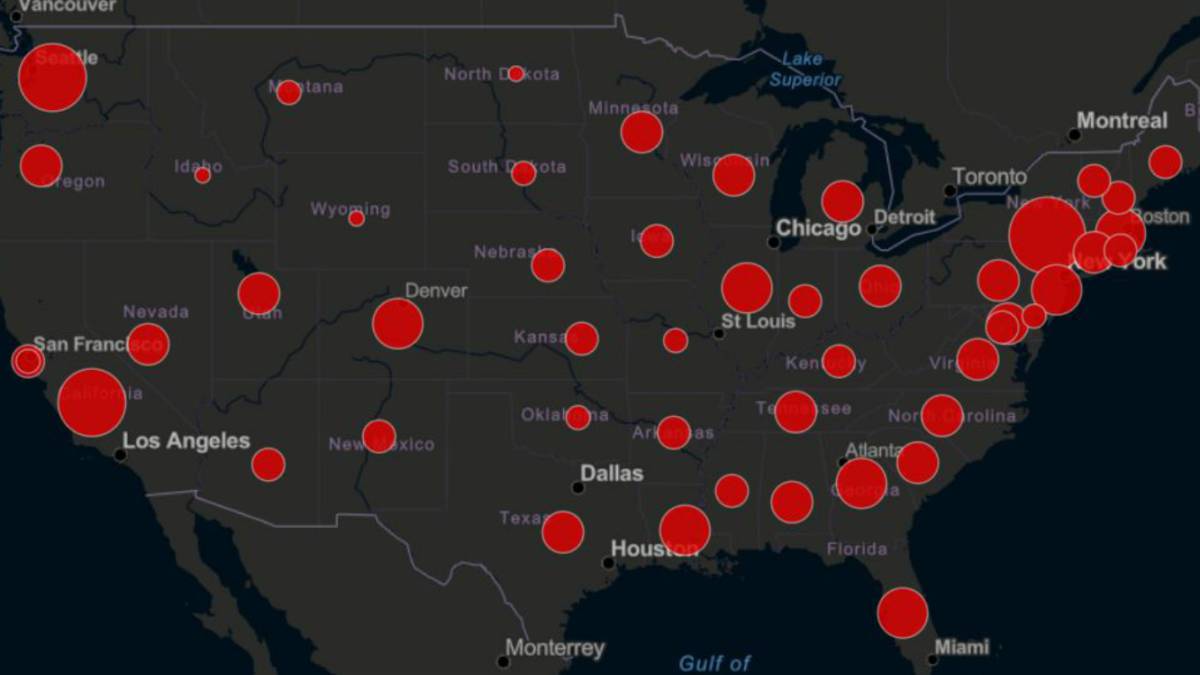 Covid en EEUU: 65.068 fallecidos, más de 1.100.000 contagiados y estados bajan medidas de cuarentenas