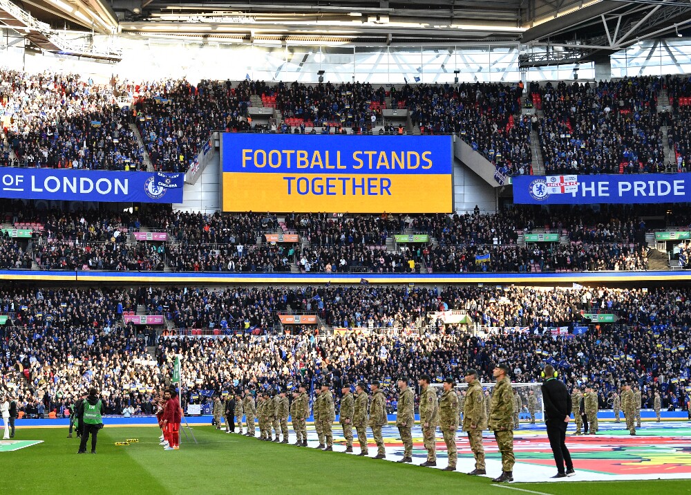 Estadio Wembley muestra su apoyo a Ucrania