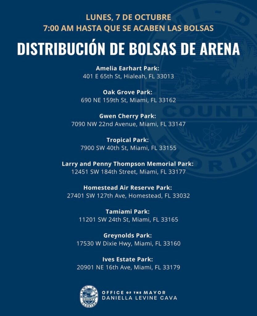 bolsas de arena Miami Dade