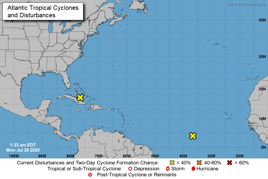 NHC reporta la formación de dos ondas tropicales