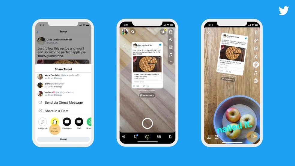 Twitter permitirá compartir los tweets directamente en Instagram y Snapchat