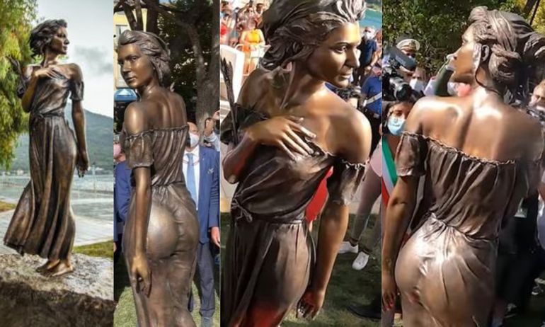 Polémica escultura abre debate sobre sexismo en Italia
