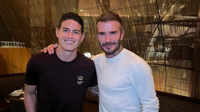 ¿Llegará al Inter? David Beckham y James Rodríguez se reunen en Qatar