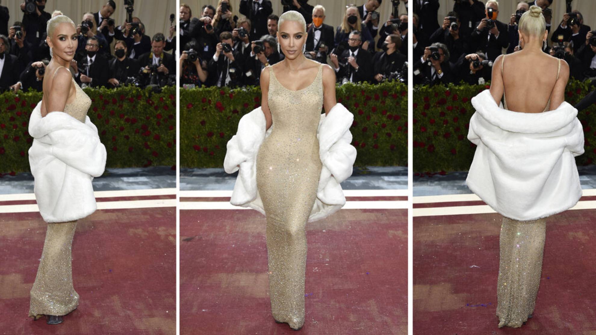 Kim Kardashian dañó el icónico vestido de Marilyn Monroe