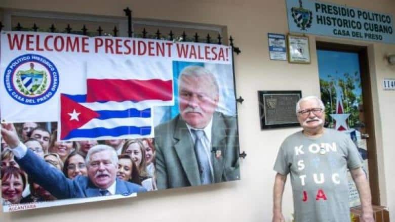 Lech Walesa se reúne con exiliados cubanos