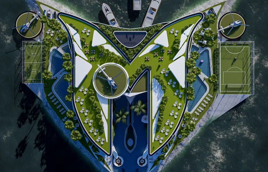 Messi tiene una nueva casa en Miami: una mansión con forma de “M” en el mar