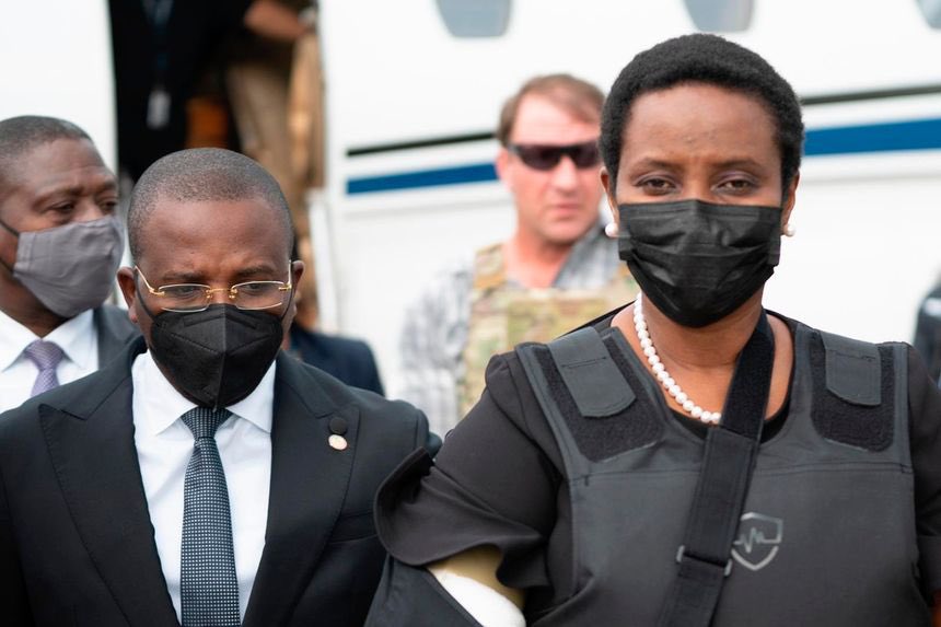 Martine Moise, la viuda del presidente haitiano regresó a su país