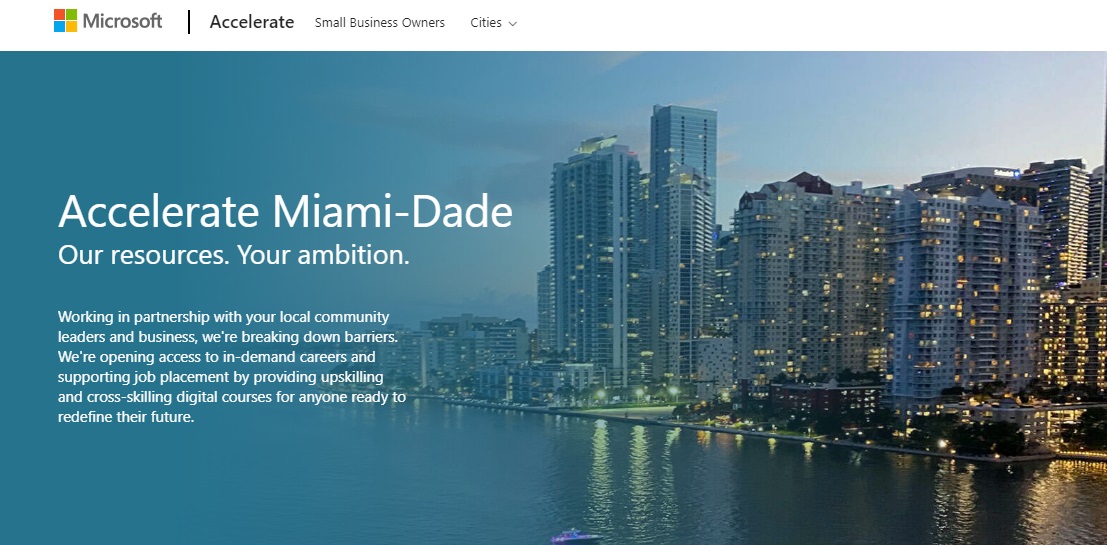 Microsoft lanza programa junto a Miami-Dade contra el desempleo