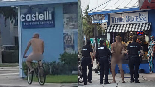 Un hombre fue arrestado por pasear en bicicleta desnudo en las calles de Florida (VIDEO)