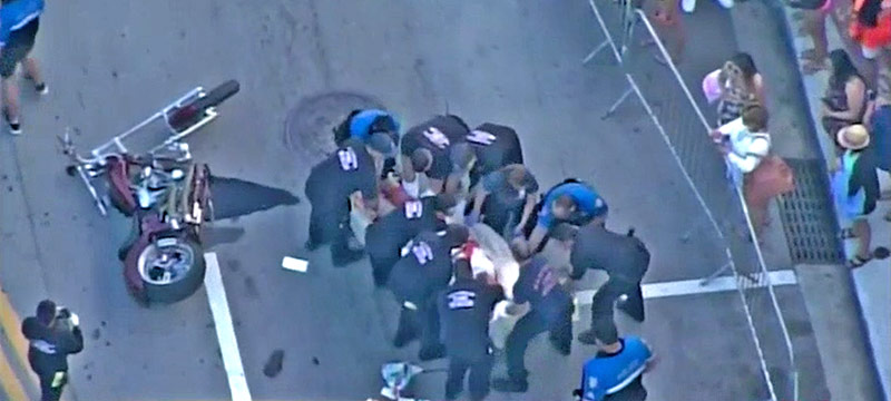 Oficial de Policía es atropellado por motociclista en Miami Beach