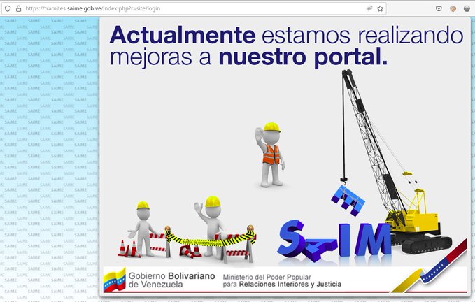 ¿La tumbaron a propósito? Plataforma del Saime presenta errores de acceso