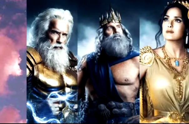 Salma Hayek y Arnold Schwarzenegger se convierten en dioses griegos para comercial del Super Bowl 2022