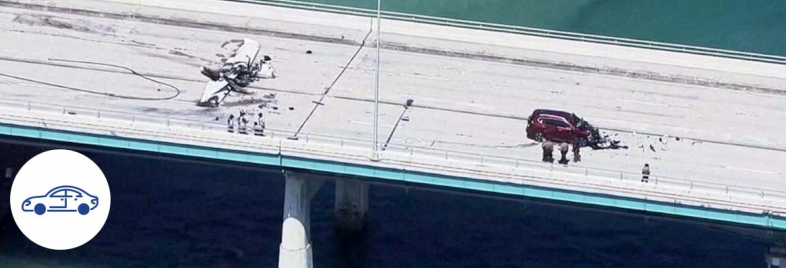 Seguro de auto: Cae un avión sobre un vehículo en Miami