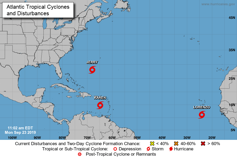 Registran tres tormentas tropicales en el Atlántico