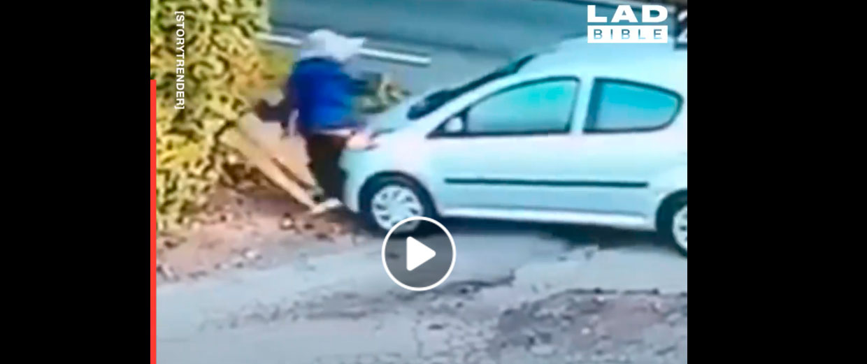 No se pierda el “autoatropello” de una mujer con su propio carro tras descuidar el freno de mano (+Video)