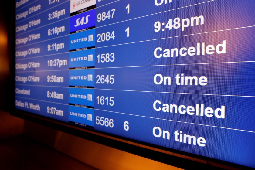 EE.UU: Más de 3.000 vuelos fueron cancelados durante el fin de semana
